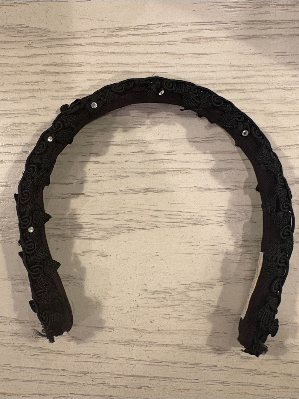 Vintage Kirk Folly Black Embellished Women's Headband